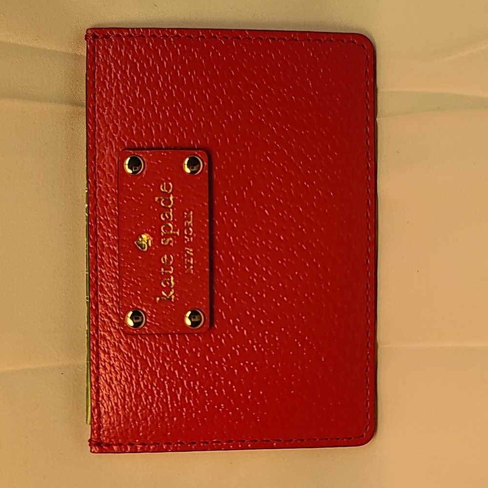 Kate Spade credit card case red leather New